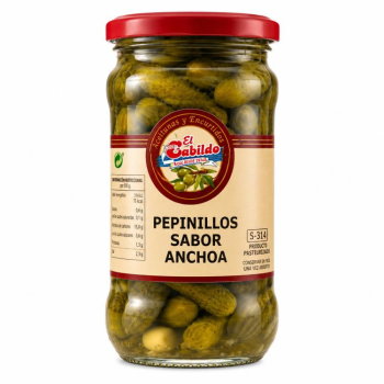 Pepinillos enteros sabor anchoa el cabildo 295 g